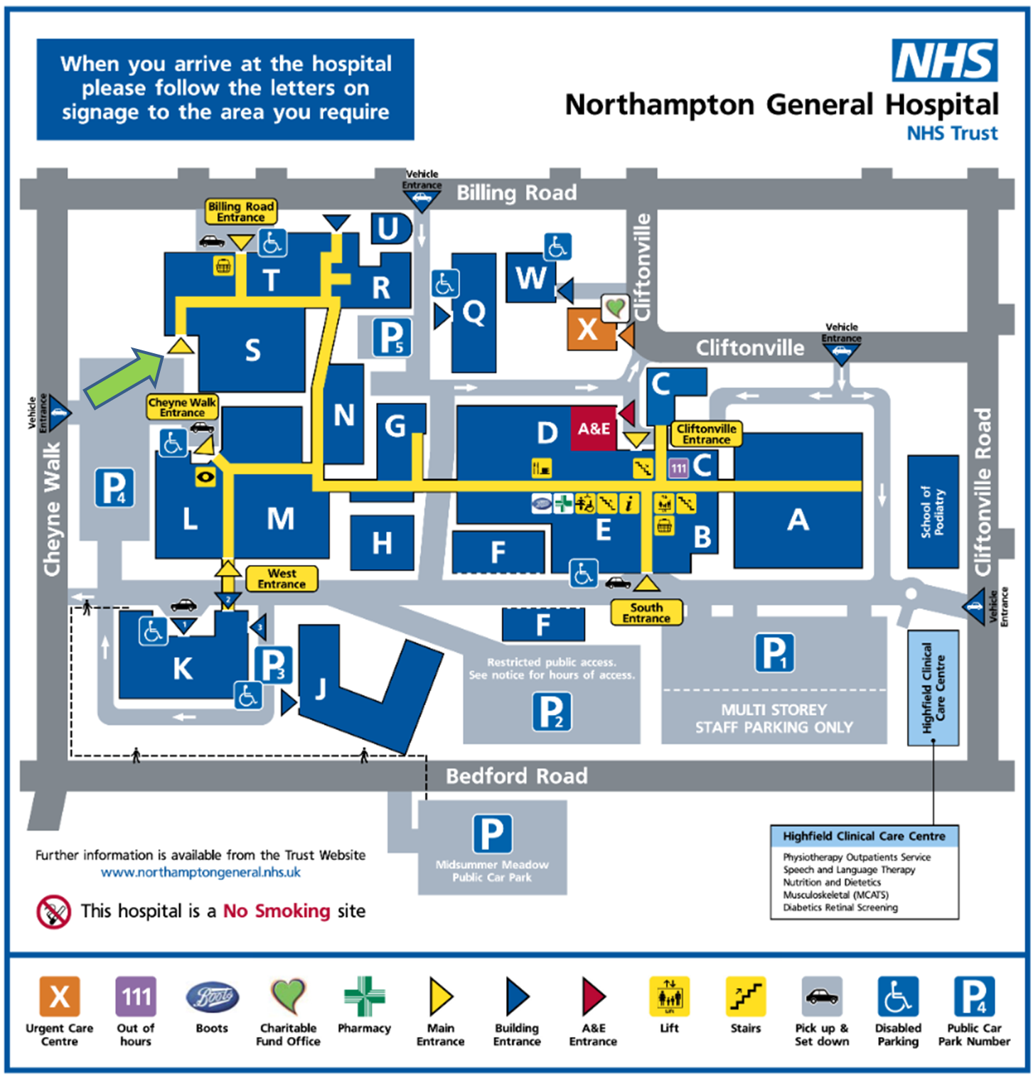 northampton general map Wards And Visiting northampton general map